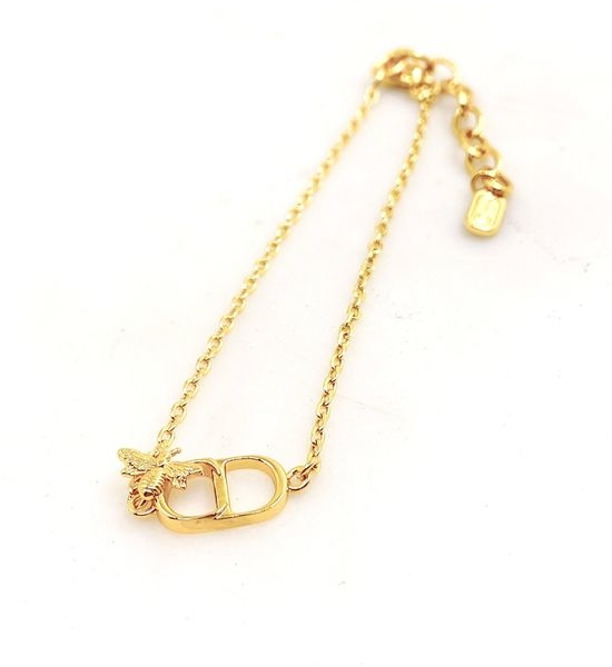 Christian Dior CD Gold Bee Bracelet Brass Material