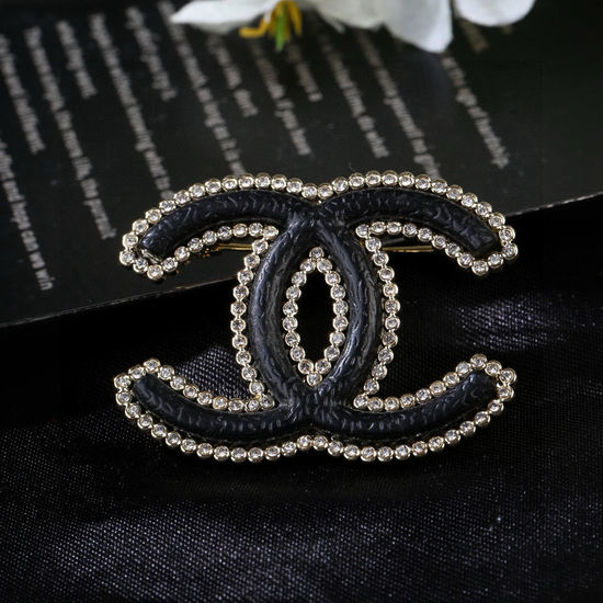 Chanel Diamond Lambskin Double C Brooch