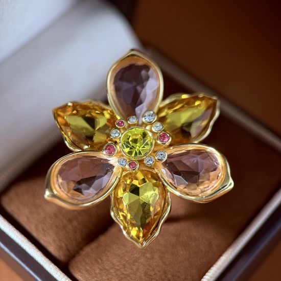 Swarovski Crystal Flower Statement Ring