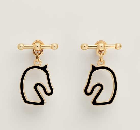 Hermes Sterling Silver Horse Head Stud Earrings