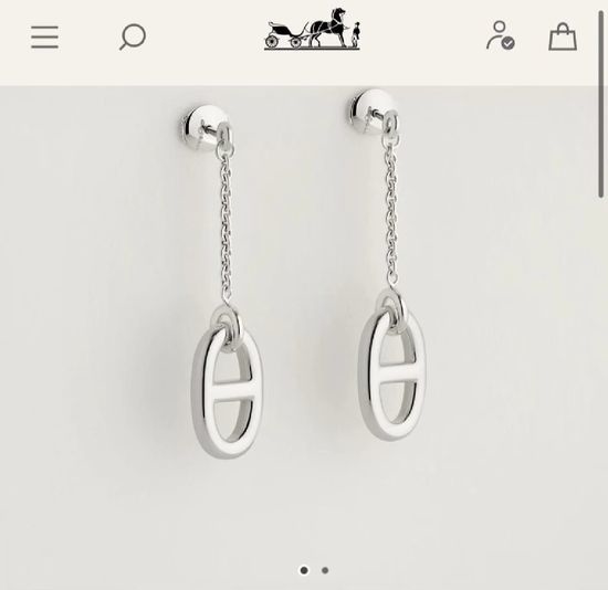 Hermes Sterling Silver Pig Nose Stud Earrings