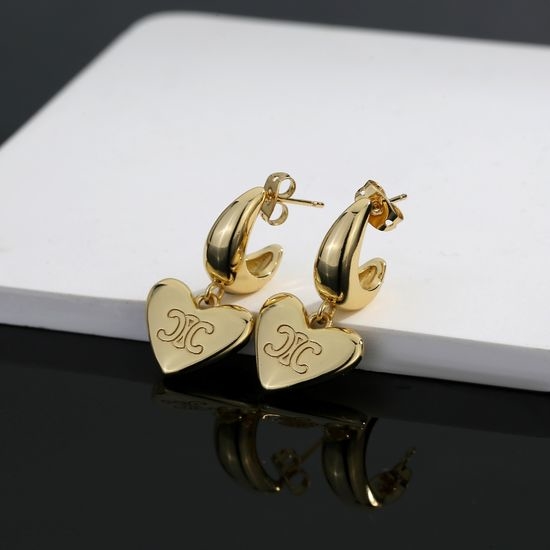 Celine Classic Gold Stud Earrings Retro Delicate