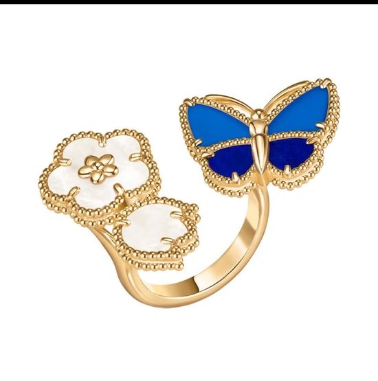 Van Cleef & Arpels VCA Butterfly Open Ring in Gold and Rose Gold
