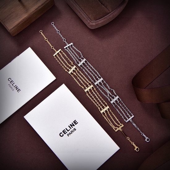 Celine Simple Brass Gold Plated Bracelet