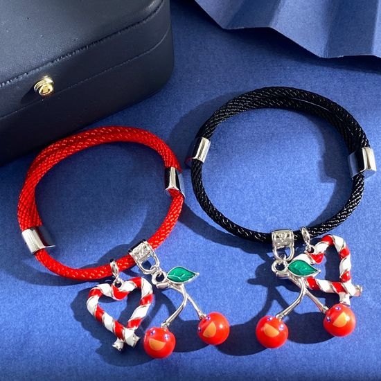Louis Vuitton LV Cherry Heart Pendant Adjustable Bracelet