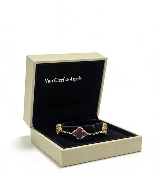 Van Cleef & Arpels VCA Rainbow Clover V Gold Bracelet