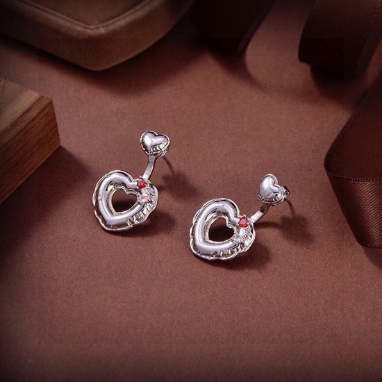 Bottega Veneta BV Hollow Heart Design Dangle Earrings