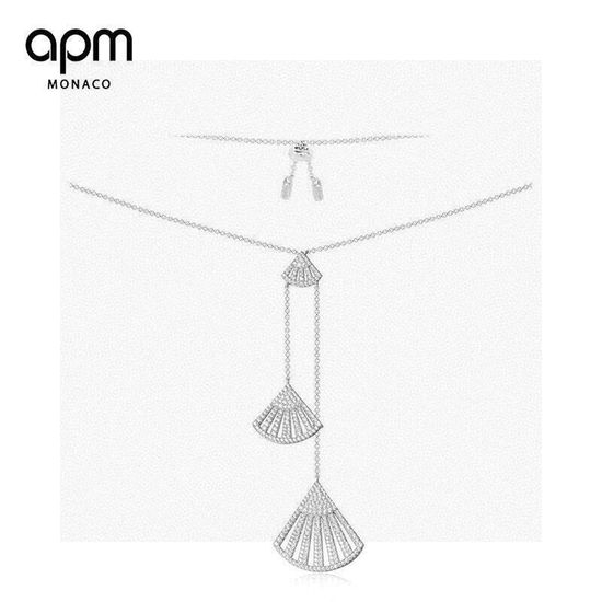 Apm monaco Fan-shaped Inlaid Zircon Necklace