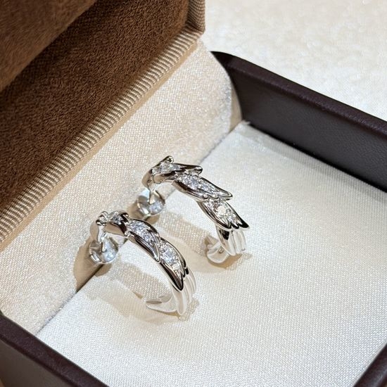 Tiffany & Co. Geometric Wing Row Diamond Earrings