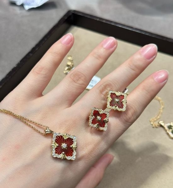 Buccellati Diamond Inlaid Opera Style Earrings