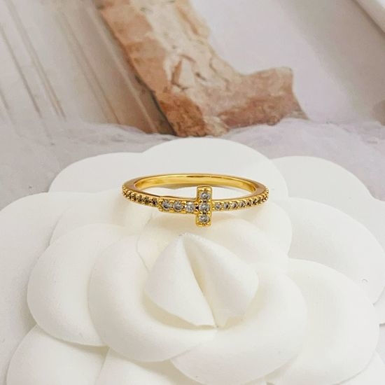 Tiffany & Co. Gold Paved Initial Ring