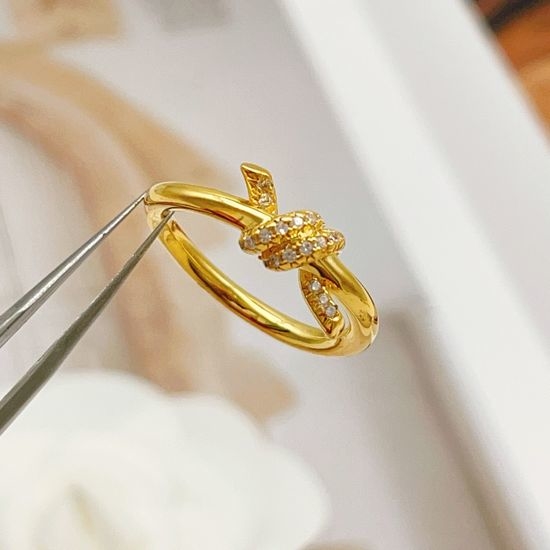 Tiffany & Co. Gold Knot Inlaid Ring