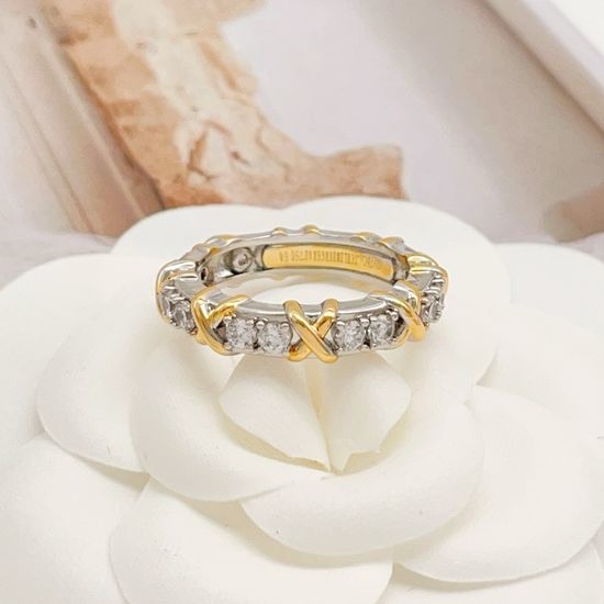 Tiffany & Co. Diamond Inlaid X Symbol Ring