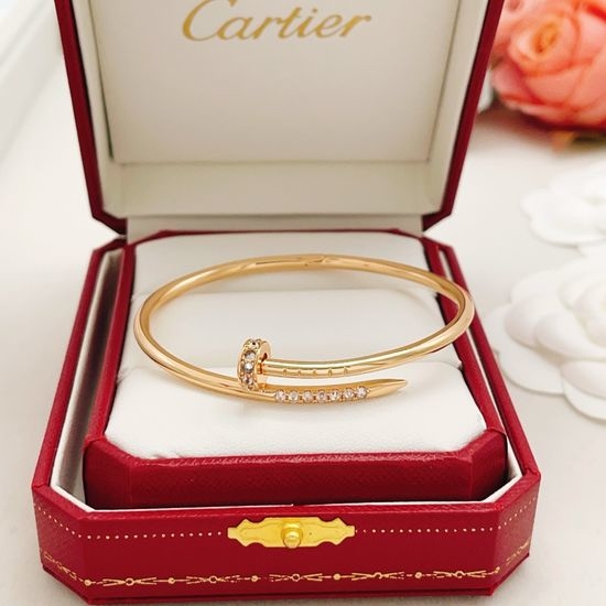 Cartier Diamond Nail Bangle Rose Gold Tone