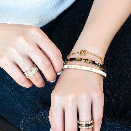 Christian Dior CD Sparkle Stackable Bangle Bracelet