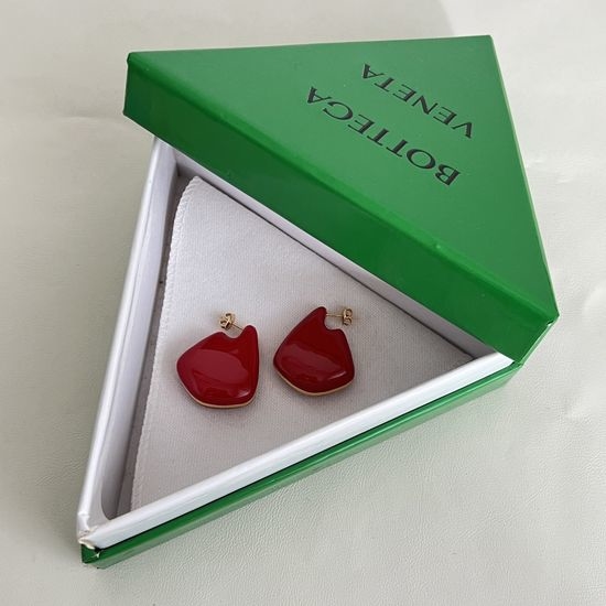 Bottega Veneta BV Elegant Metallic Textured Sophisticated Earrings