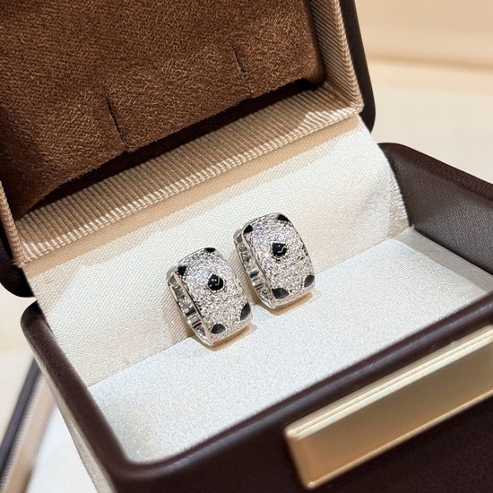 Cartier Leopard Pattern Thick Gold Plated Earrings
