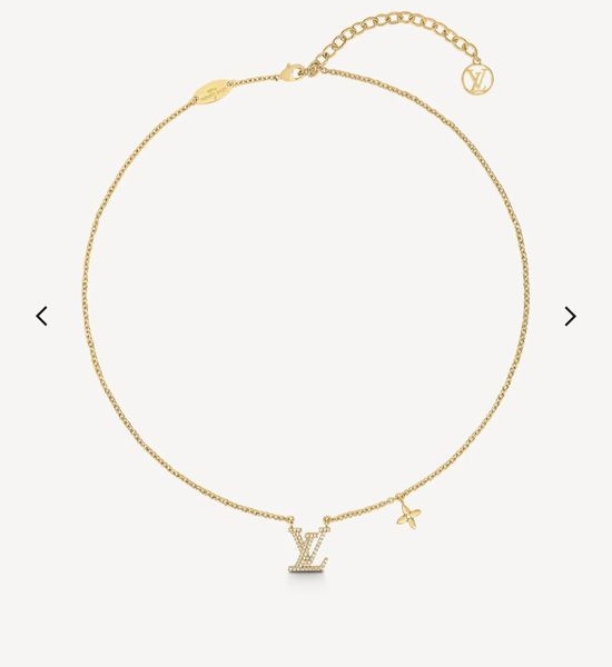 Louis Vuitton LV Full Diamond Golden Necklace