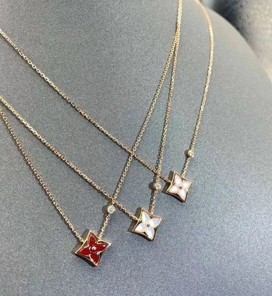 Louis Vuitton LV Monogram Red Carnelian Necklace