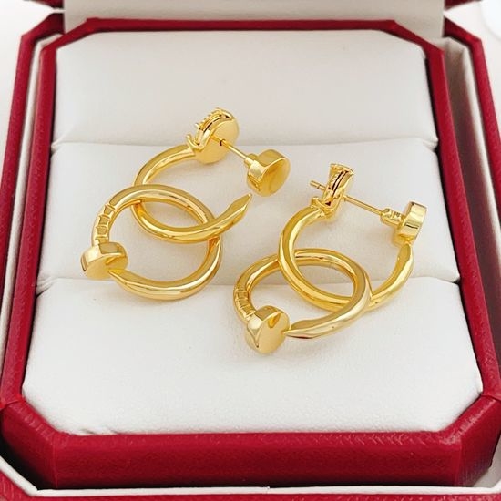 Cartier Gold Tassel Glossy Nail Earrings