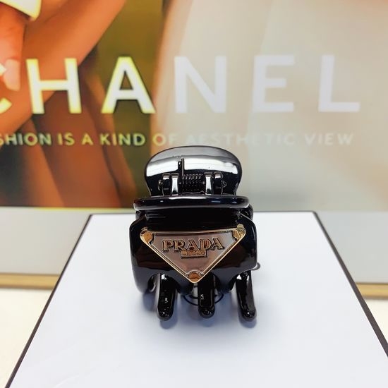 Prada Stylish Triangle Logo Hair Claw