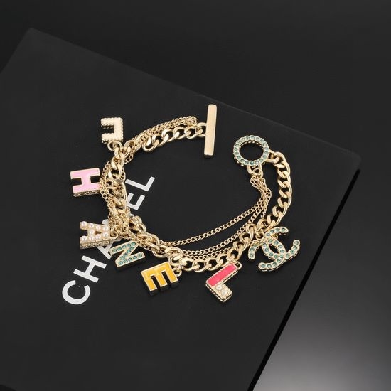 Chanel Colorful Enamel Letter Bracelet