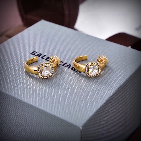 Balenciaga Unique Design 18K Gold Plated Earrings