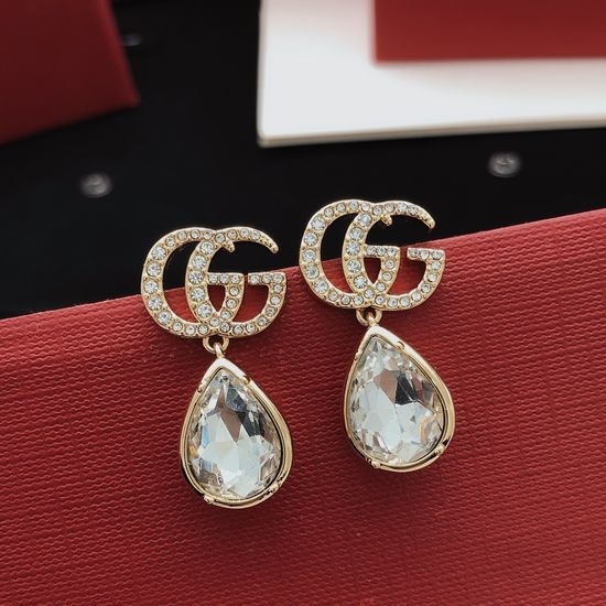 Gucci Drop Rhinestone Dangle Stud Earrings