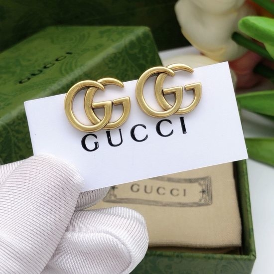 Gucci Classic Glossy Double Letter Stud Earrings