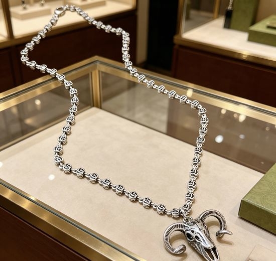 Gucci Adjustable Double Letter Pendant Necklace