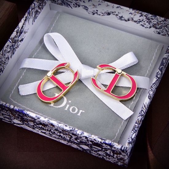 Christian Dior CD Letter Design Metal Drop Earrings