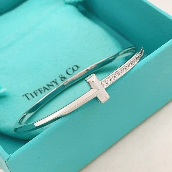 Tiffany & Co. Silver Half Diamond Bracelet