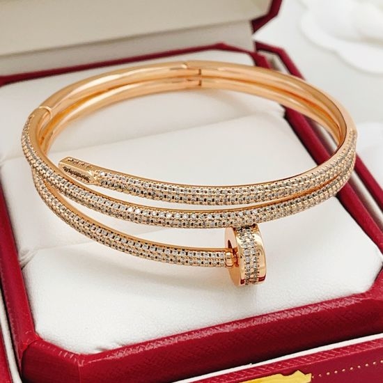 Cartier Rose Gold Three Row Diamond Bracelet