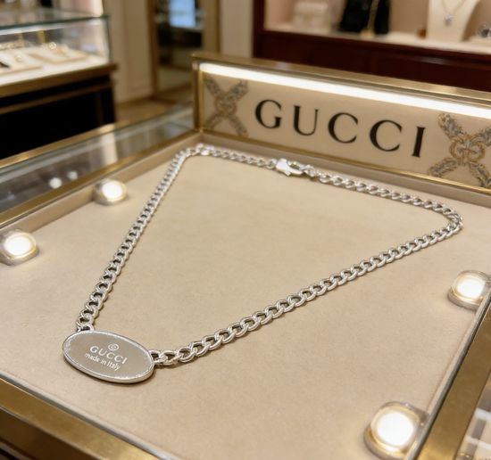 Gucci Vintage Double Letter Pendant Necklace
