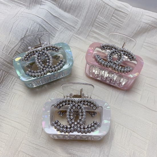 Chanel Dual Logo Acetate Hair Claw