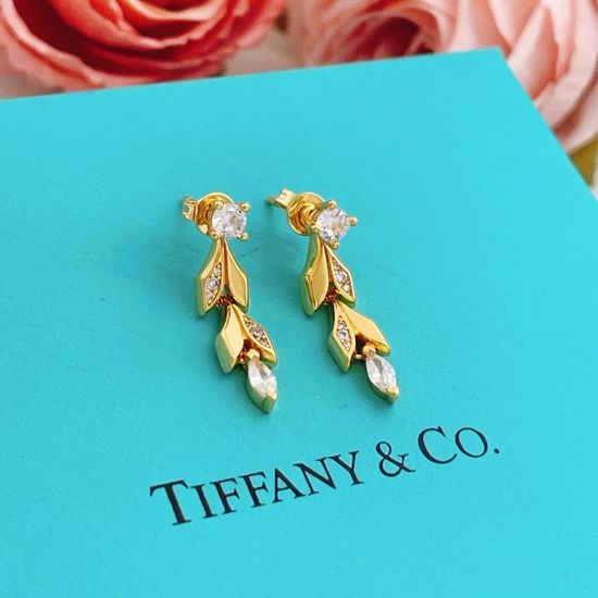 Fendi Gold Tassel Leaf Stud Earrings