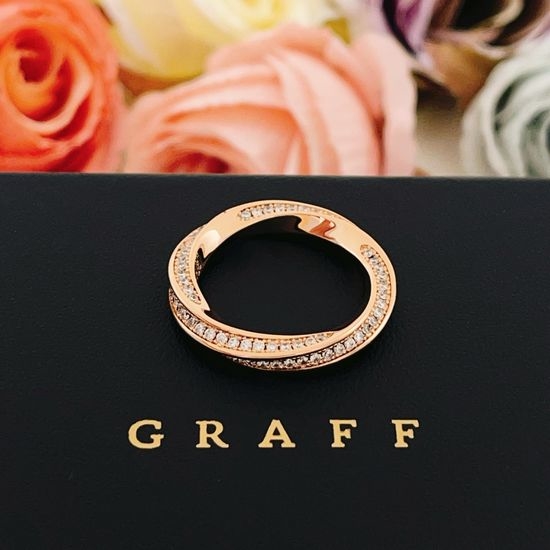 Fendi Rose Gold Diamond Twist Band Ring