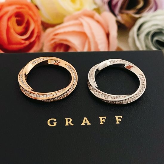 Fendi Two Tone Diamond Twist Band Ring