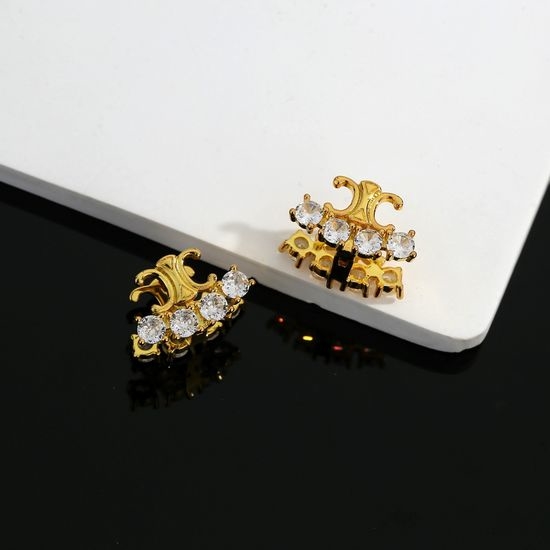 Celine Vintage Gold Delicate Stud Earrings