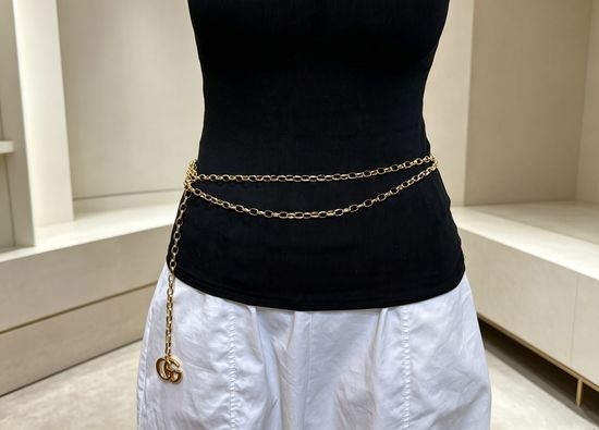 Gucci Adjustable Double Layer Chain Waist Belt