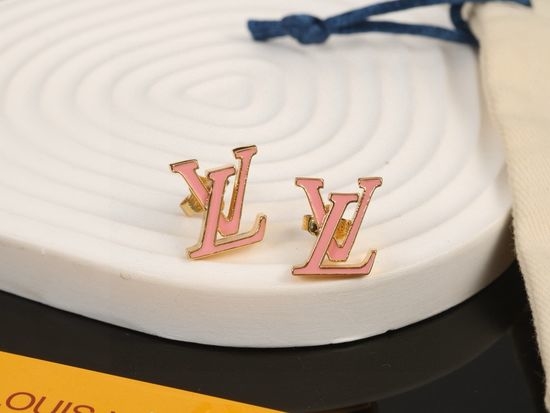 Louis Vuitton LV Minimalist Enamel Letter Stud Earrings