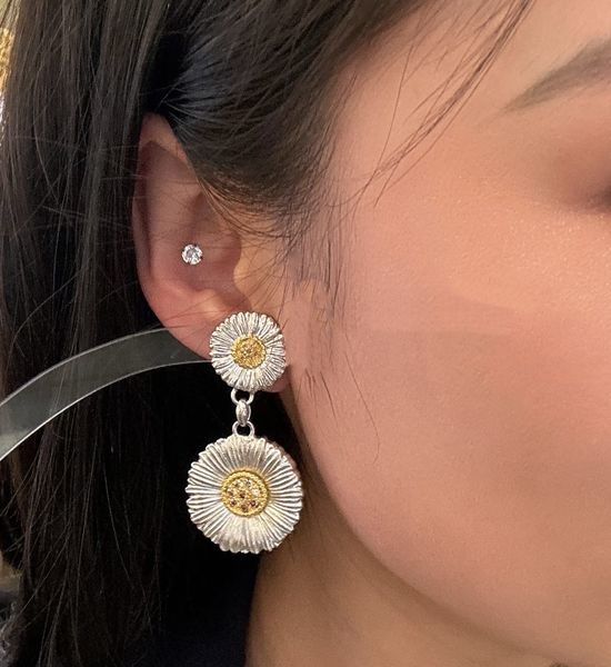 Buccellati Double Orange Flower Diamond Earrings