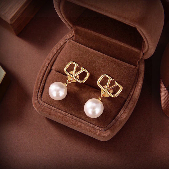 Valentino Minimalist Fashion Gold Stud Earrings