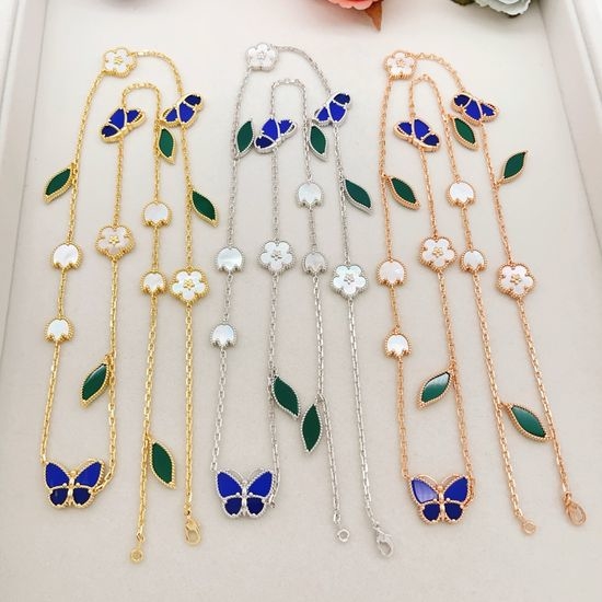 Van Cleef & Arpels VCA Classic Three-color Butterfly Necklace Crafted Well