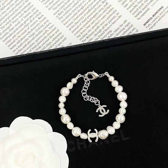 Chanel Irregular Pearl Charm Bracelet