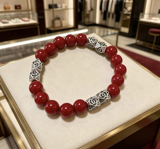 Gucci Vintage Red Stone Decor Bangle
