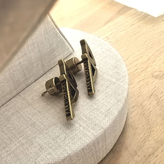 Balenciaga Vintage Style Brass Material Earrings