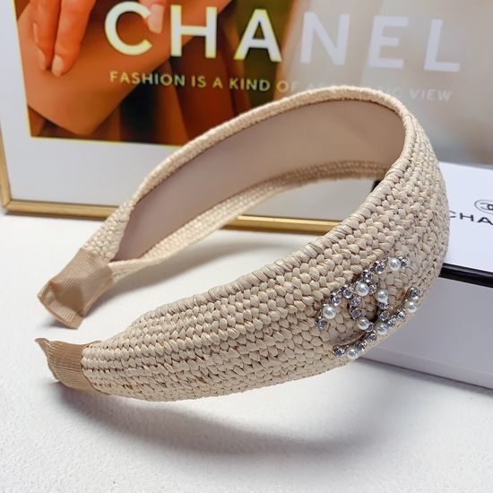 Chanel Straw Weave Hair Hoop