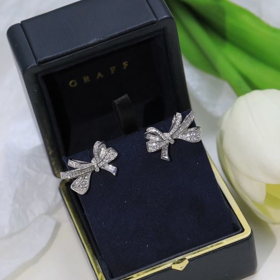 Graff Bow Knot CZ Stud Earrings