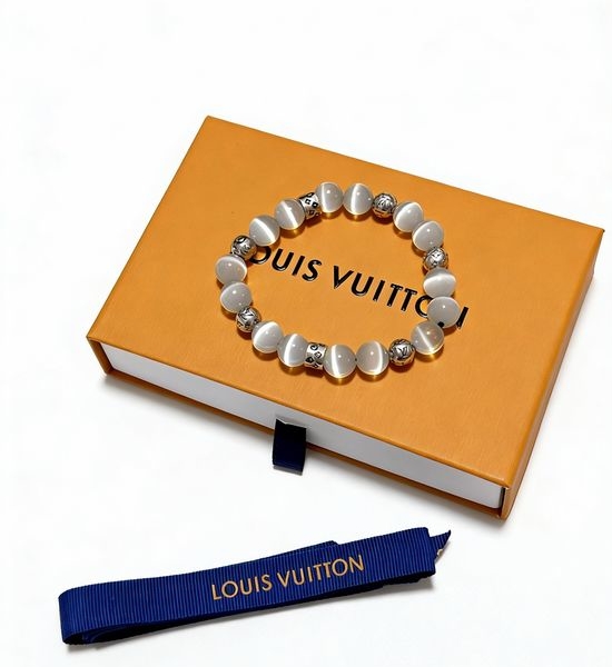 Louis Vuitton LV Vintage Agate Punk Silver Bracelet